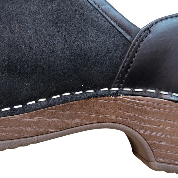 Dansko Black Women's Mules with Brown Sole - Picture 4 of 12